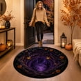 thumbnail image 1 of Halloween Theme 3D Visual Optical Floor Mat,Jack-O-Lantern&Bat Purple Cave Design Non- Washable Illusion Round Rugs,for Home,Party,Trick or Treat Entry Decor, 1 of 4