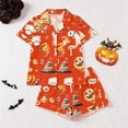 thumbnail image 1 of Halloween Theme Button Down Short Sleeve Pajama For With Lace Trim Short Pants Comfortable Home Wear, 1 of 8