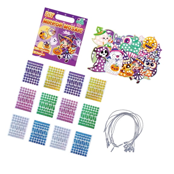Halloween Theme Foil Sticker Craft Kits Sparkling Effect Art Craft Project Safe Kids Activity Party Supply