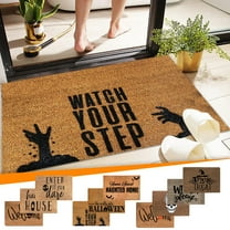 Halloween Theme Mat, Halloween Door Mat Home Decorations, Non-Slip Pumpkin Welcome Doormat for Front Door, Indoor Outdoor Fall Rug for Home Kitchen Floor Halloween Decor, 16 X 24 Inch