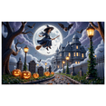 thumbnail image 1 of Halloween Theme Scary Witch Castle Banner Pumpkin Design Bat Graphics for Halloween Party Outdoor Decoration Night Celebration, 1 of 9
