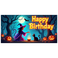 thumbnail image 1 of Halloween Theme Witch Banner Decorative Creative Pumpkin Ghost Polyester Material for Birthday Party Halloween Event Indoor Decoration, 1 of 9