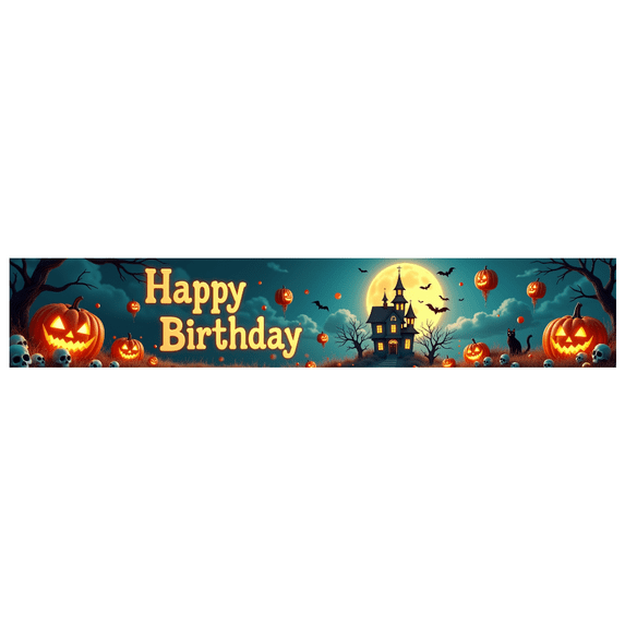Halloween Theme Witch Banner Decorative Creative Pumpkin Ghost Polyester Material for Birthday Party Halloween Event Indoor Decoration