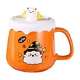 thumbnail image 1 of Halloween Themed Ceramic Mug with Lid Cute Ghost Funny Novelty Cup for Office Home Decor and Party Use Ideal Gift for Celebrations and Collectors, 1 of 5