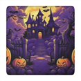 thumbnail image 1 of Halloween Themed Elastic Edge Tablecloth 34x34 Inch Square - Features Festive Ghosts and Pumpkins Pattern for Party Decor, 1 of 6