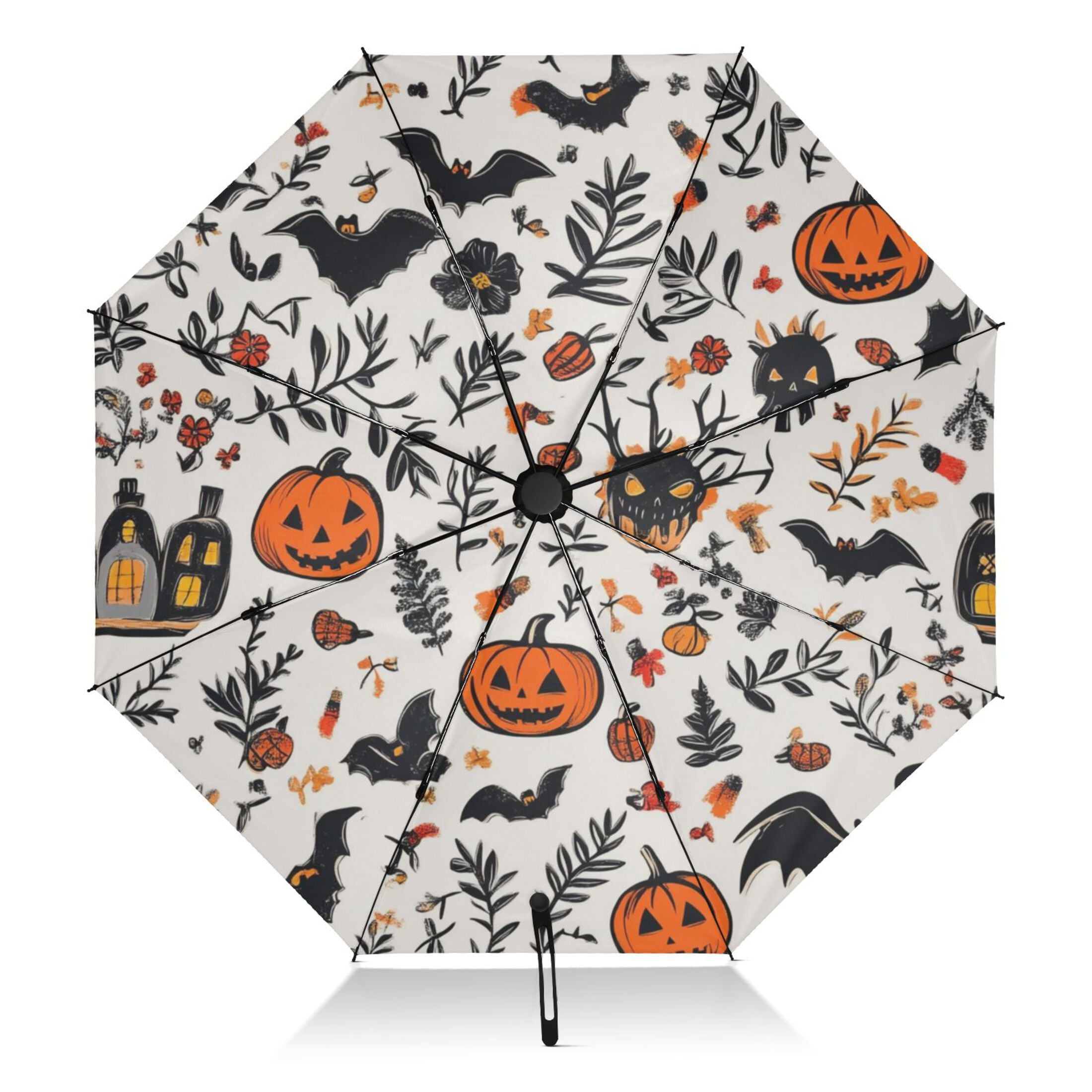 Halloween Themed Elements Extra Large Automatic Umbrella, UV Protection, Waterproof, Auto Open and Close