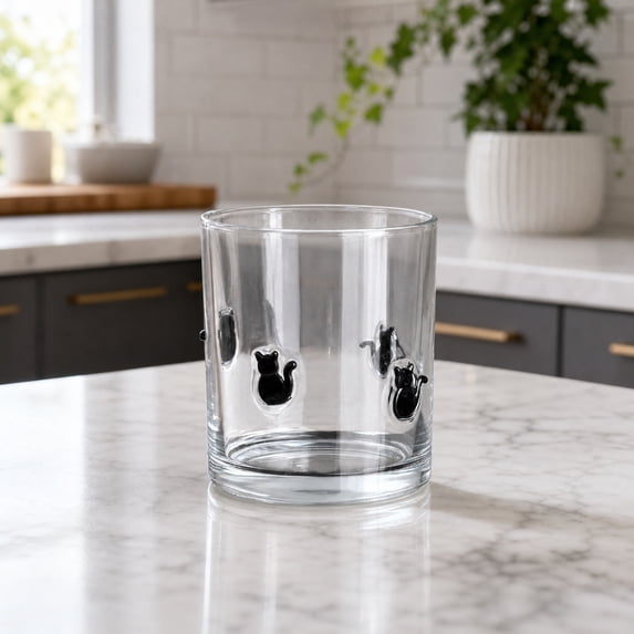 Halloween Themed Embossed Glass Cup, Clear Drinking Glass for Wine Water and Table Decor, Spooky Glass Tumbler for Home Parties Entertaining
