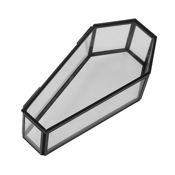 Halloween Themed Glass Coffin Multifunctional Glass Coffin Display Holder for Jewelry and Small Item Showcase