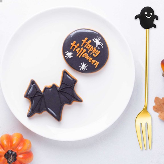 Halloween Themed Golden Dessert Spoons Witch Hat Pumpkin Design Party Tableware Serving Utensils for Coffee Tea Ice Mixing