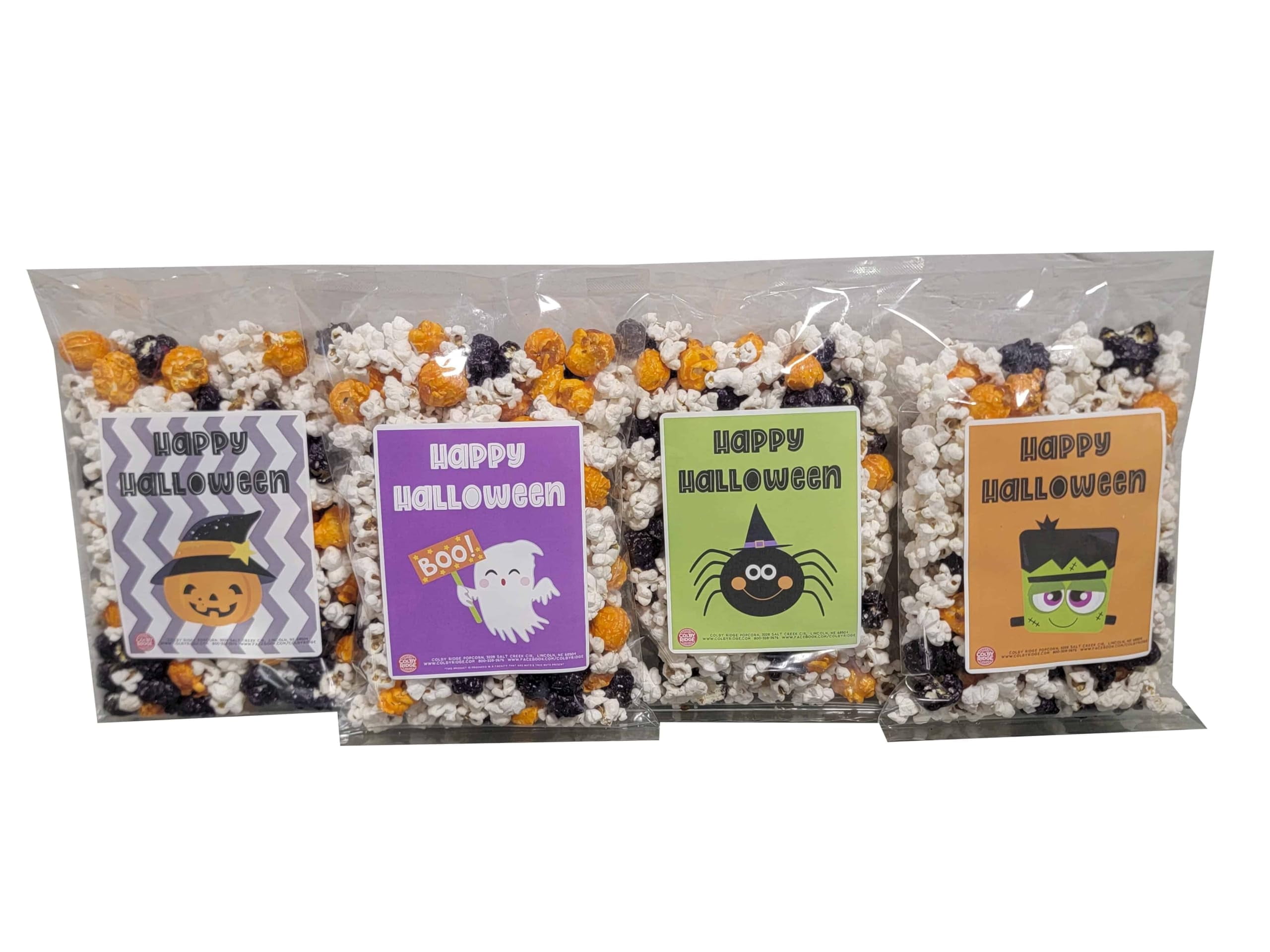 Halloween Themed Individual Popcorn Trick or Treat Bags Assortment Spooky Classroom Office Gift (50-Pack)