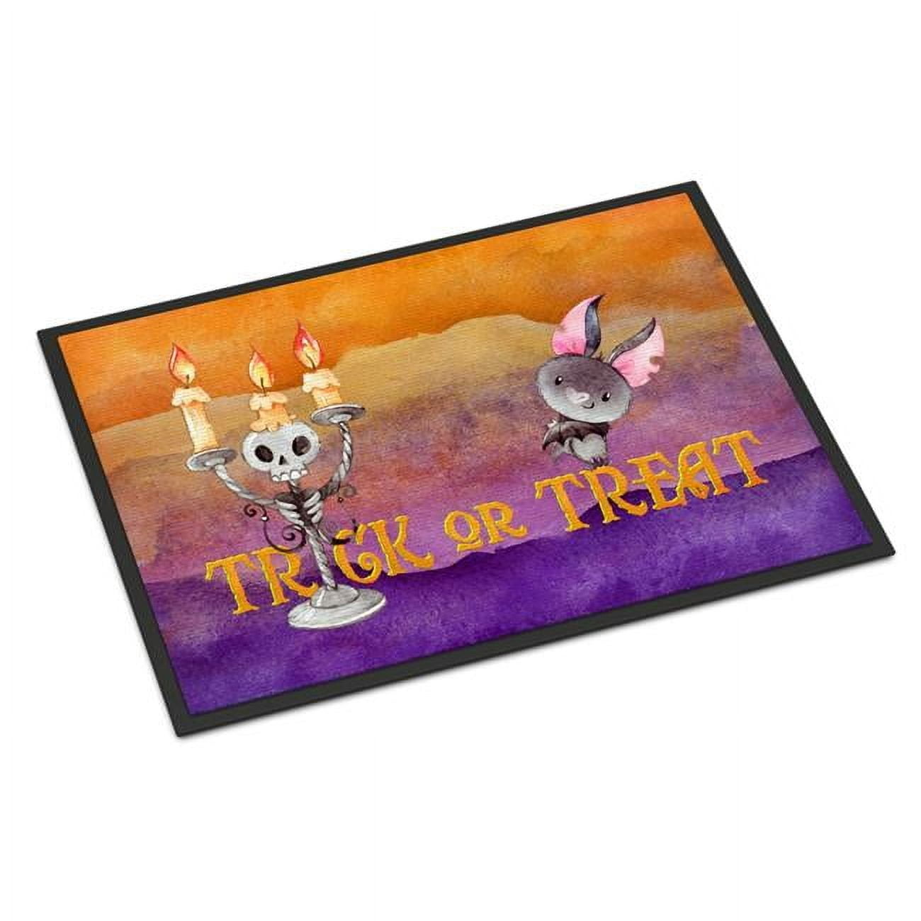Halloween Trick or Treat Multicolor Rubber Outdoor Door Mat
