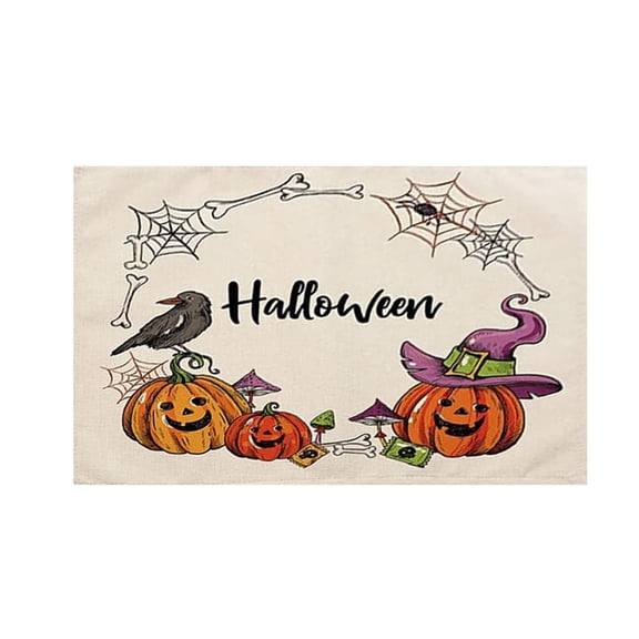 Halloween Themed Placemat For Dining Table Kitchen And Living Room Decorative Holiday Dinner Mat Heat Clear Table Mat for Toddler Dining Room Table Set for 8 with Leaf Dinning Table Place Mats 8