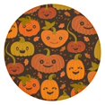 thumbnail image 1 of Halloween Themed Round Stretch Tablecloth with Elastic Hem for 52 Inch Table - Pumpkin Design Washable Fabric for Party Dining, 1 of 6