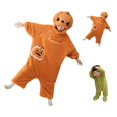 thumbnail image 1 of Halloween Themed Silly Goofy Onesie for Kids- Frog Onesie Funny Monster Pajamas Fleece Jumpsuit Hooded Cozy Plush Loungewear (No Shoes Included and Comb) Orange 3-4 Years, 1 of 9