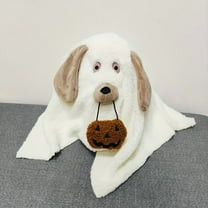 Halloween-Themed Soft Plush Dog-Shaped Decorative Pillow – Striped Flannel, Hand Wash Only, Perfect for Cozy Home Decor and Halloween Parties, Halloween Decorations