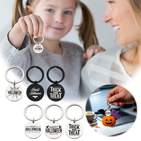 Halloween Themed Stainless Steel Keychain, Unique Metal Festival Pendant for Keys Backpack Zipper Decor Party Favor