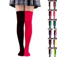 thumbnail image 1 of Halloween Thigh High Socks for Women Over Knee Socks Long Color Block Stockings (B), 1 of 6