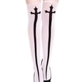thumbnail image 1 of Halloween Thigh High Stockings for Women Over The Knee Socks with Festive Allover Print Soft Stretchy Knit Costume Hosiery Perfect for Cosplay Parties and Themed Events White, 1 of 4
