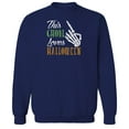 thumbnail image 1 of Halloween This Ghoul Graphic Navy Men's Cotton Pullover Sweatshirt, 1 of 1