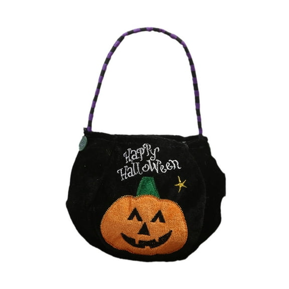 Halloween Three-Pumpkin Tote Bag - Cloth, Cute Design, Reusable, Lightweight, for Candy Collecting & Decor
