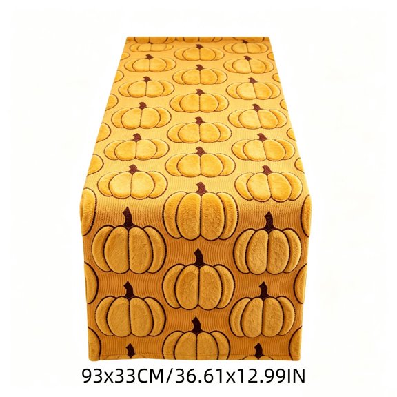 Halloween Throw Blanket Under $10 for Couch Bed Yellow Throw Blanket Fall Throw Blanket Pumpkin Table Runner Plush Long Table Cover Cloth for Dining Table Sofa Sideboard Indoor Fall Decorations