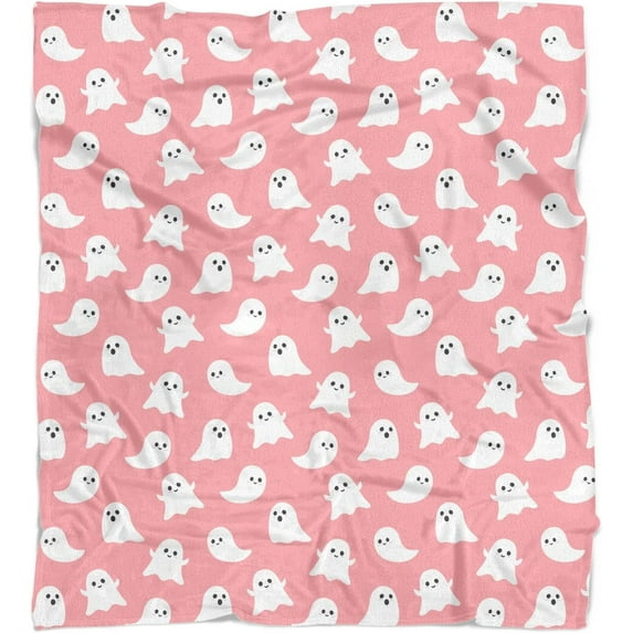 Halloween Throw Blanket 50x60 Inch Cute Ghost Blankets Soft Lightweight Cozy Plush Blanket Halloween Decor Gifts