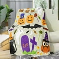 thumbnail image 1 of Halloween Throw Blanket 70x100, Lightweight Soft Warm Sherpa Fleece Plush Pumpkins Print Blankets for Bed Chair Sofa Couch Bedroom Bedding Decor, All Season Gifts, 1 of 7