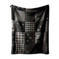 thumbnail image 1 of Halloween Throw Blanket with Black Plaid and Pumpkin Bat Print, Soft Fleece Throw Blanket for Couch and Fall Home Decor, Cozy Halloween Decor Gift 1 Piece, 1 of 5