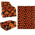 thumbnail image 1 of Halloween Throw Blanket | Orange Pumpkin Fall Fleece Blanket | Soft,Plush,Warm Black Fall Cabin Throw(Pumpkin Halloween), 1 of 7