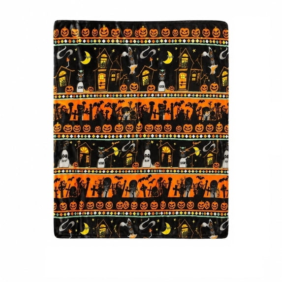 Halloween Throw Blanket | Plush Soft Throw Blanket | Vintage Halloween Pumpkin Decorative Blanket for Couch Bed, Fall Halloween Decor Gift