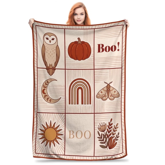 Halloween Throw Blanket Pumpkin Blanket Fun and Cute Flannel Gifts for Men and Women 50x40