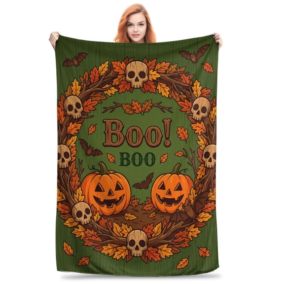 Halloween Throw Blanket Pumpkin Blanket Fun and Cute Flannel Gifts for Men and Women 50x40