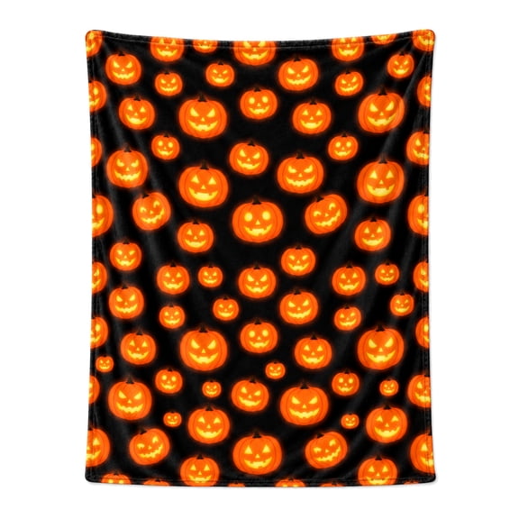 Halloween Throw Blanket, Pumpkin Fall Throw Blanket, Spooky Season Gift for Halloween Lovers, Soft Cozy Blanket for Couch Sofa Bed, Autumn Home Decoration 50x40