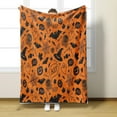 thumbnail image 1 of Halloween Throw Blanket Skull Pumpkin Face Throws 150*200 Spooky Spider Webs Trick or Treat Flannel Blankets Decoration, 1 of 8