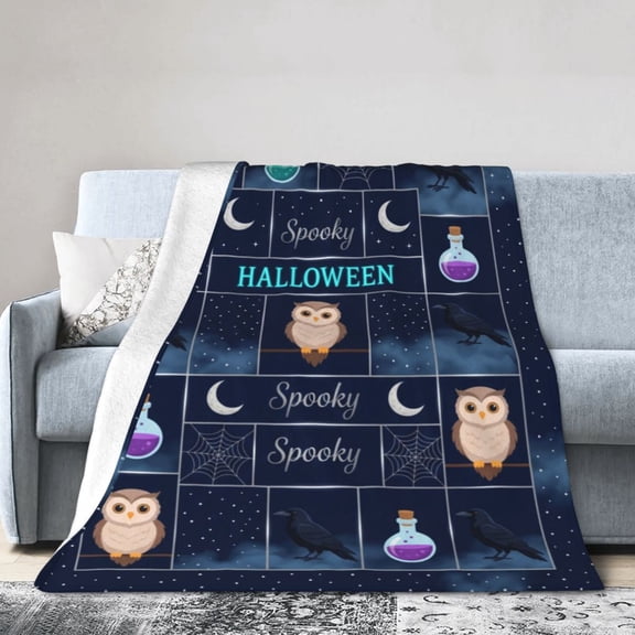Halloween Throw Blanket, Soft Cozy Warm Plush Flannel Blanket for Living Room Couch Bed Decor 50x40