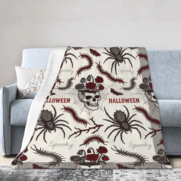 Halloween Throw Blanket, Soft Cozy Warm Plush Flannel Blanket for Living Room Couch Bed Decor 50x40