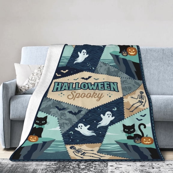 Halloween Throw Blanket, Soft Cozy Warm Plush Flannel Blanket for Living Room Couch Bed Decor 50x40
