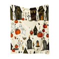 thumbnail image 1 of Halloween Throw Blanket Soft Flannel Fleece,Pumpkin Ghost Haunted House Print Seasonal Fall Home Decor Throw for Sofa Couch Bed Indoor Holiday Party ,All Ages Birthday Gift Halloween Decorations, 1 of 8