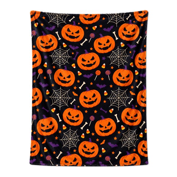 Halloween Throw Blanket - Soft Plush Blanket - Cozy Flannel Halloween Decoration for Party Sofa Bed Living Room 50x40