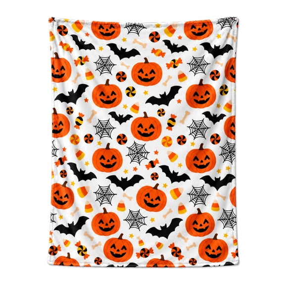 Halloween Throw Blanket - Soft Plush Blanket - Cozy Flannel Halloween Decoration for Party Sofa Bed Living Room 50x40
