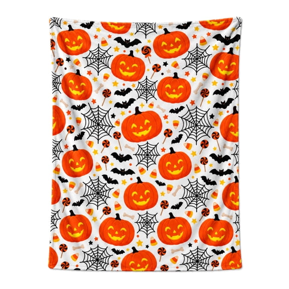 Halloween Throw Blanket - Soft Plush Blanket - Cozy Flannel Halloween Decoration for Party Sofa Bed Living Room 50x40
