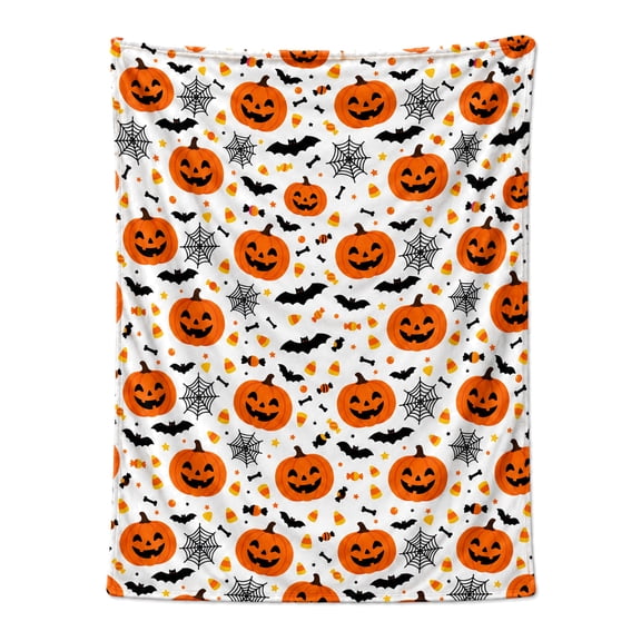 Halloween Throw Blanket - Soft Plush Blanket - Cozy Flannel Halloween Decoration for Party Sofa Bed Living Room 50x40
