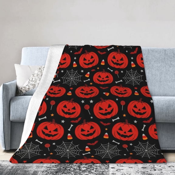 Halloween Throw Blanket, Soft Plush Flannel Throw, Cozy Halloween Decor for Party, Sofa Couch Home Decor 50x40