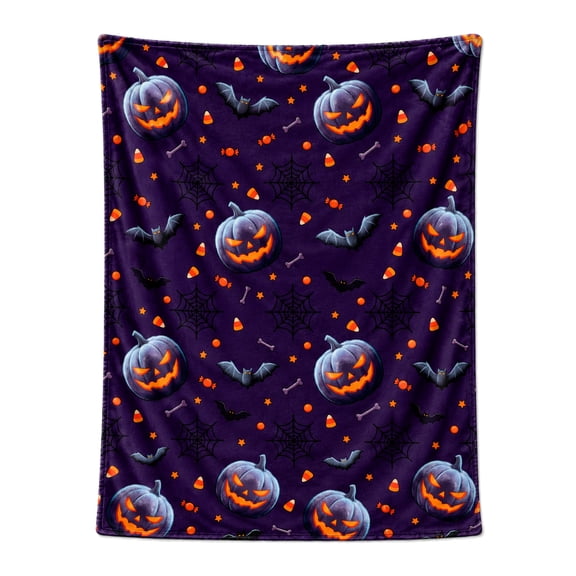 Halloween Throw Blanket, Soft Plush Flannel Throw, Cozy Halloween Decor for Party, Sofa Couch Home Decor 50x40