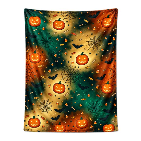 Halloween Throw Blanket, Soft Plush Flannel Throw, Cozy Year Round All Seasons Decoration for Sofa Bed 50x40