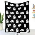 thumbnail image 1 of Halloween Throw Blanket, Ultra Soft Flannel Fleece Blanket Cute Ghost Throw Blanket for Couch Bed Sofa, Plush Throw Blankets Halloween Gifts, Black|30''x40'', 1 of 5