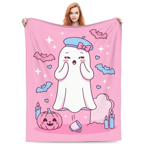 Halloween Throw Blanket for Adults, Haunted Halloween Blanket, Warm Soft Cozy Blanket for Lap Chair Sofa Couch Bedroom Living Room 50x40