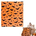 thumbnail image 1 of Halloween Throw Blanket for Couch | Bat Pumpkin Ghost Fall Halloween Fleece Blanket | Soft,Plush,Warm Black Fall Cabin Throw,60*78Inch, 1 of 9