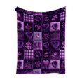 thumbnail image 1 of Halloween Throw Blanket with Purple Plaid Patchwork Design, Soft Fleece Throw Blanket for Couch and Fall Home Decor, Cozy Halloween Decor Gift 1 Pack, 1 of 5