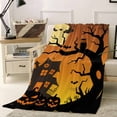 thumbnail image 1 of Halloween Throw Flannel Blanket 50x60In Castle Moon Bald Tree Pumpkin Owl Super Soft Cozy Bed Blanket, Lightweight Plush Fuzzy Bed Throw for Bedroom Sofa Couch Living Room, 1 of 4